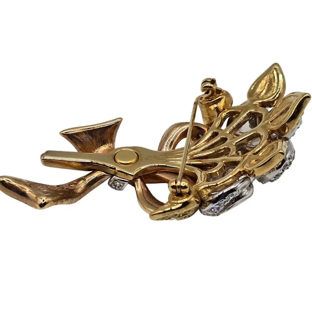 Swarovski Crystal Brooch Flower Bouquet Pink Cancer Awareness Compassion 98 Sign - Picture 9 of 13